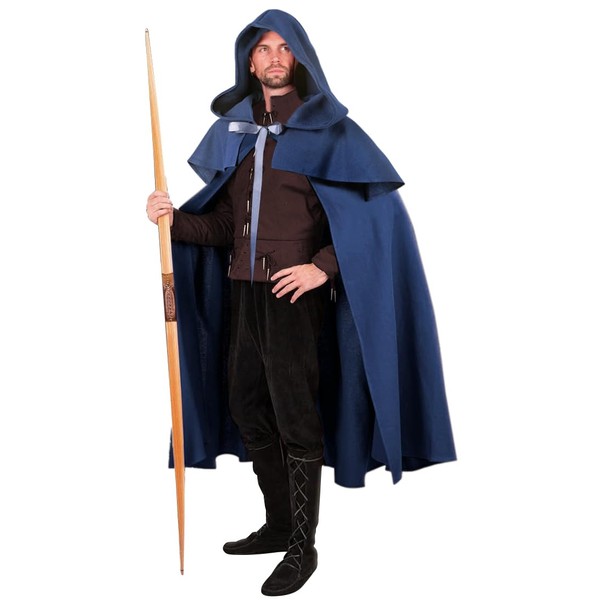 lckellong Renaissance Hooded Cape Cloak with Hood, Medieval Halloween Costume,cosplay