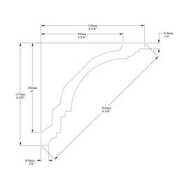 Orac Decor | High Impact Polystyrene Crown Moulding | Primed White | 6-3/8in Face x 78in Long (5 Pack)