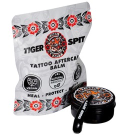 Crema Tatuaggi Tiger Spit, Crema Lenitiva e Rigenerante per la Cura e Mantenimento dei Tatuaggi, Crema per Tatuaggi 100% Naturale Vegan e Bio. (30 ml)