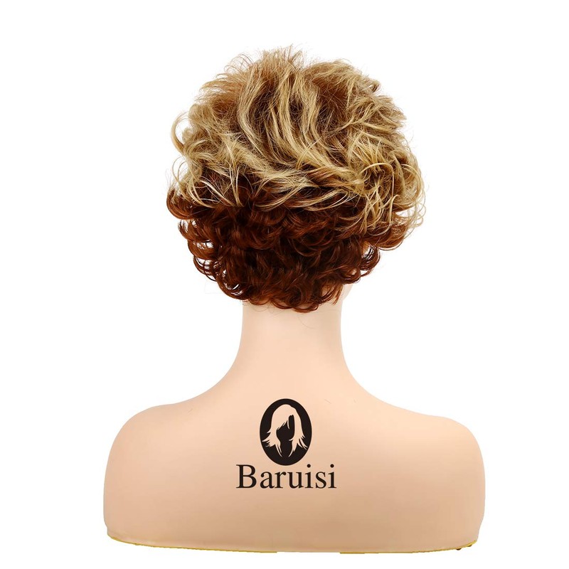 Baruisi Short Brown Pixie Wigs for Women Natural Looking Layered