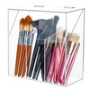 LOHRYVIO Acrylic Makeup Brush Holder with Lid - Clear Cosmetic