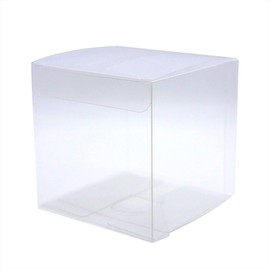 MYStar 50 Pcs 7 cm (2-3/4") Clear Plactic Cubes, Tuck Top PVC Boxes for Cupcake Wedding Party Favor