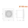 150mm / 6'' Bathroom Toilet Wall/Ceiling Extractor Fan with Timer