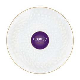 PARTY BARGAINS 10" Organic Collection Hammered Dinner Plates with Gold Rim – Transparent Clear, 20-Pack Disposable Plastic Tableware for Birthdays, Banquets, and Formal Events