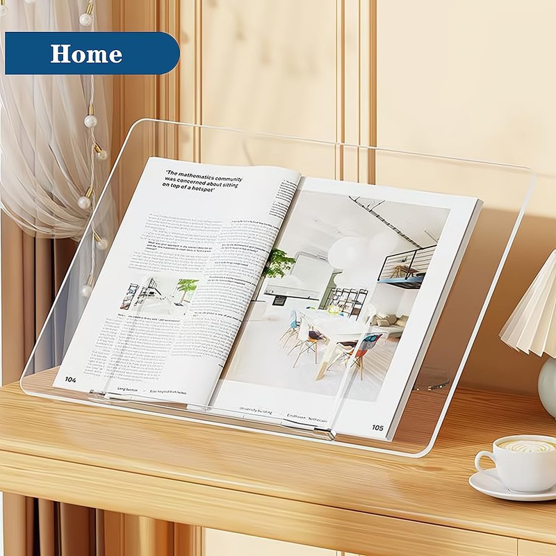 Acrylic Book Stand for Reading,Portable Book Page Holder,Adjustable Display Stands