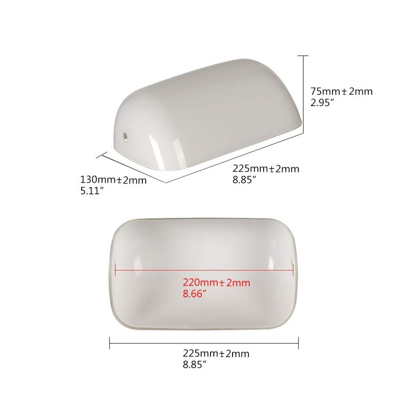 Newrays Glass Bankers Lamp Shade Cover Replacement L8.85 W5.3