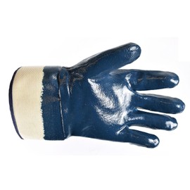 Better Grip BG105NITRILE-12 Heavy Duty Premium Nitrile Rubber Fully Coated Gloves with Safety Cuffs, Smooth, Blue, Chemical Resistant, Large (12 Pair)