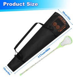 Cosmos Lacrosse Stick Bag Holds 2 Sticks, Lax Equipment Carrying Bag Portable Lacrosse Essentials Storage Pouch with Adjustable Shoulder Strap, Lacrosse Bags for Men Women, 46 Inches Length