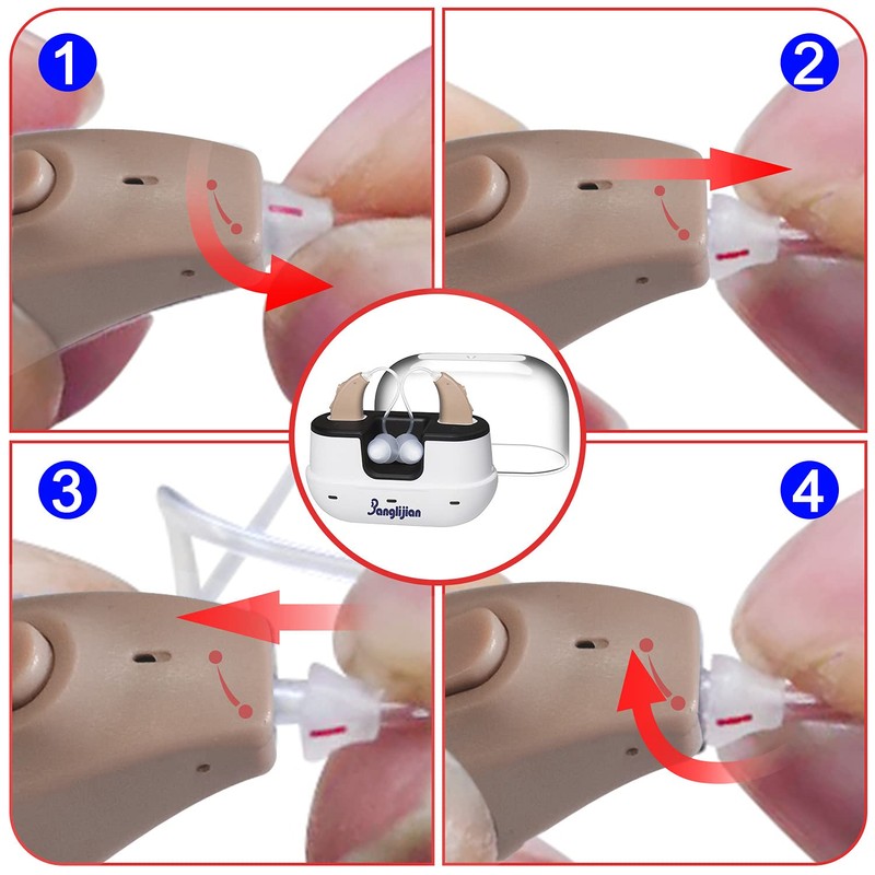 Banglijian Hearing Amplifier Replacement Slim Sound Tubes for BLJ-707 (Blue-Left