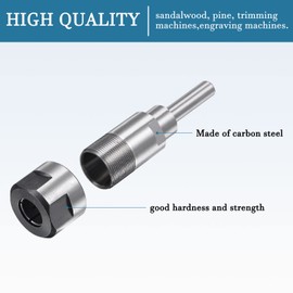 QUARKZMAN 1 Piece 8 mm to 12 mm Milling Cutter Collet Extension Rod Converter Carbon Steel Adapter for Milling Shaft Extensions