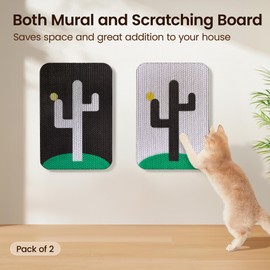 Potaroma Wall Mounted Cat Scratcher Boards, 2 Pcs Cat Scratch Board, Cat Scratching Cardboard for Indoor Cats 13 x 10 Inches