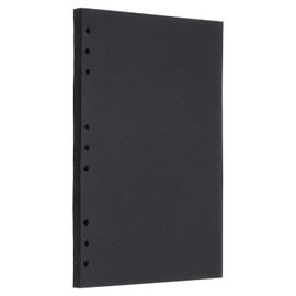 PATIKIL B5 Refill Paper, Unlined Blank Kraft Paper Refillable 9 Hole Filler Inserts Loose Leaf Paper for 9 Ring Binder, 80 Sheets/160 Pages, Black