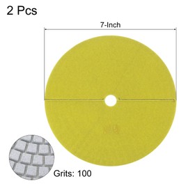 uxcell Diamond Polishing Pad 7-Inch 100 Grits Wet/Dry Grinding for Stone Concrete Marble Countertop Floor 2pcs