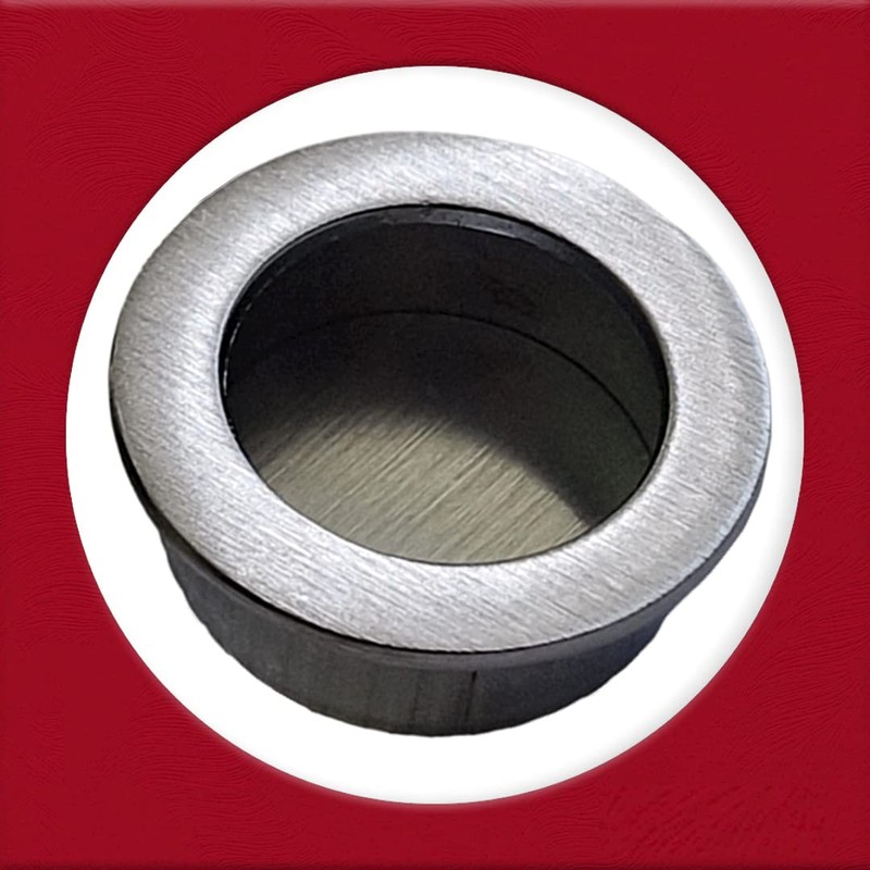 Universal Hardware Finger Pull Handle Recessed Satin Chrome Edge Flush