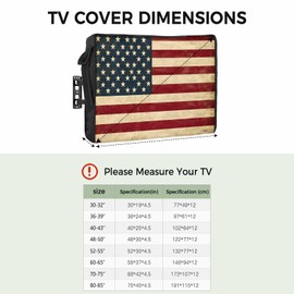 4th of July Outdoor TV Cover 32 Inch American Flag TV Enclosure Independence Day Retro USA Star Stripes TV Covers for Outside July 4th Holiday TV Display Screen Protector with Remote Control Pocket