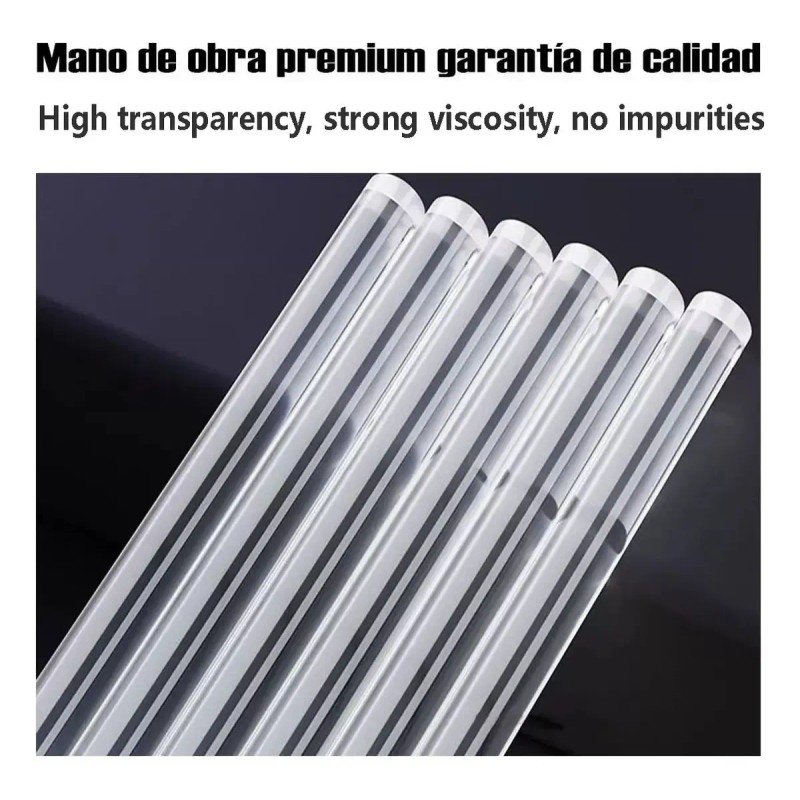 Barra De Silicona Transparente 1kg Alta Viscosidad 7mm