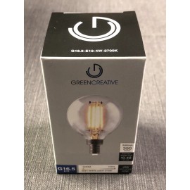 Green Creative 98451 Vintage LED G16.5 Globe 4W - 40W Equiv. 2700K Warm White