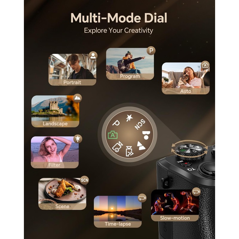Fulealfly 8K Digital Camera for Photography, 88MP Autofocus WiFi Vlogging