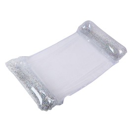 Inflatable Pool Hammock with Glitter, Floating Water Mat, Transparent Air Mattress for Pool