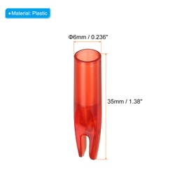 PATIKIL Archery Arrow Nocks 6mm 0.236" Inner Dia., 40 Pack Glue on Arrow Nock Replacement for Shooting, Clear Red