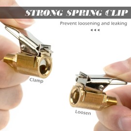 Desenda 2 PCS Tire Air Chuck with Clip Adapter, Tyre Valve Air Pump Clip, Tire Inflation Hose Adapter, Universal Tire Inflator Compressor Valve Connector for Car Truck - 8mm