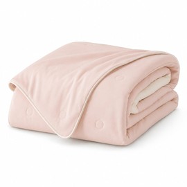 ECOCOTT Cooling Comforter for Hot Sleepers King Size, Q-Max 0.45 Lightweight Breathable Cooling Blanket for Night Sweats, Soft Double-Sided Summer Bedding Comforter, Pink&Gold 108"x90"