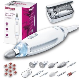 Beurer - Set eléctrico de manicura y pedicura con potente lima de uñas con 7 accesorios y sistema de velocidad para cuidado de calidad de salón de man