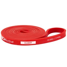 3DActive Power Resistance Band Pull Up Assist Heavy Duty Gym Workout Exercise - Red - X-Light - 10-35 Lb