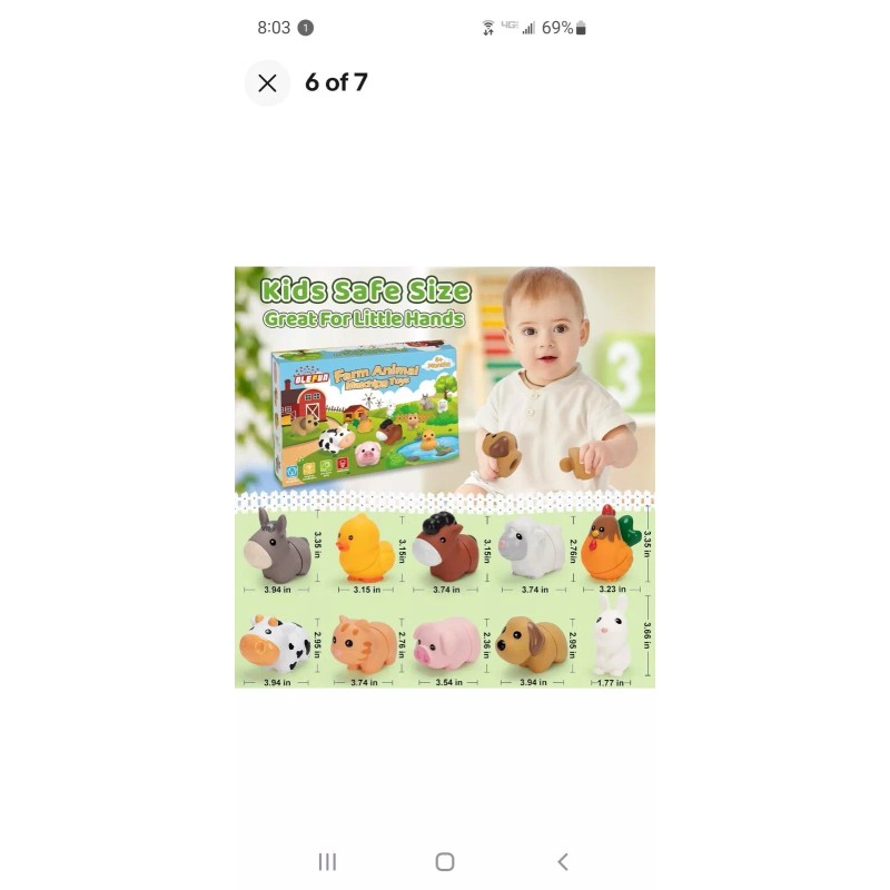 Olefun Farm Animal Learning Toys for Infants Ages 6 Months+,