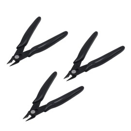 Joyangy 3pcs Mini Flush Wire Cutters Set, Small Micro Diagonal Cutting Pliers Nippers for Jewelry Making, Electronics, Tiny 3D Printer Filament, Zip Ties (5 Inch, Black)