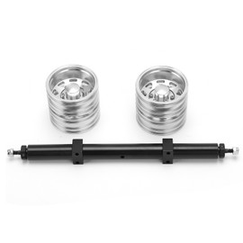 Rear Axle Wheel Hub Kit Aluminum Alloy Silver RC Replacement Accessories for Tamiya 1/14 Tractor