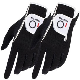 ゴルフグローブ メンズ 2枚セット スエード調合成皮革 繊維布 メッシュ素材 ソフト 通気 速乾 耐磨耗性 汗防止 マジックテープ 多機能 全天候型 ゴルフウェア