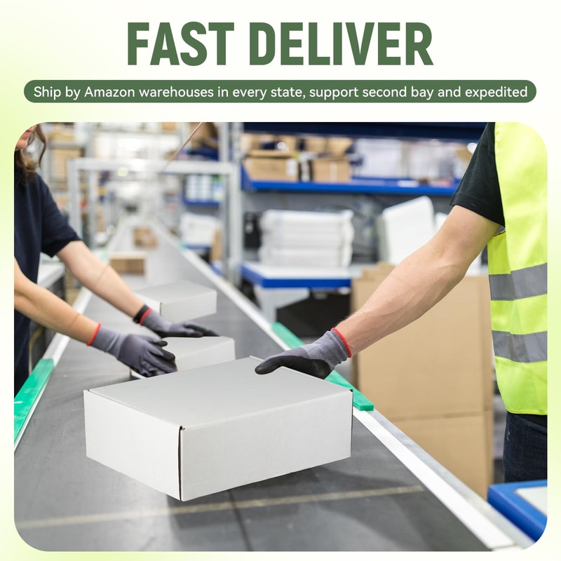 9"x6"x2" Shipping Boxes Set of 2, White Corrugated Cardboard Box