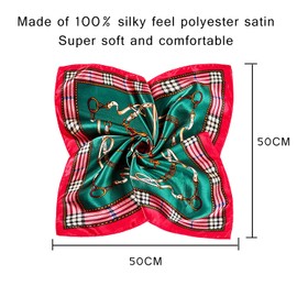 COOLANS 10 PCS Mixed Set Scarf,Fashion Square Satin Neck Scarf Head scarf for Women Hair Scarf Bundle 20 inch x 20 inch (Set D (10 pcs))