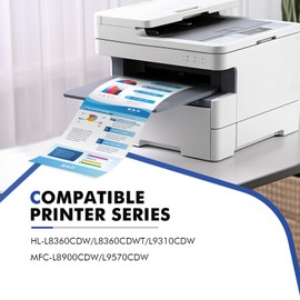 TN-436 TN436 Toner Cartridge Set Compatible Replacement for Brother TN436 TN 436 TN-436 TN436BK for Brother MFC-L8900CDW HLL8360Cdw HLL8360Cdwt MFCLL9570 HLL9310Cdw Printer Ink (BCYM, 4 Pack)