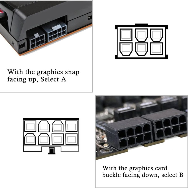 YAODHAOD ATX 8Pin U Turn,180 Degree Angled Power Adapter for