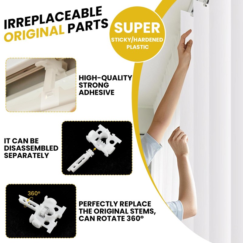 UBANU 12 Sets White Vertical Blind Repair Kit with Stem,