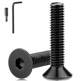 Pack of 30 Countersunk Screws M6 x 50 mm Screws Stainless Steel A2 V2A Countersunk Head Hexagon Socket Screws DIN 7991/ISO 10642 Flat Head Screws Full Thread Countersunk Screws Black for Furniture