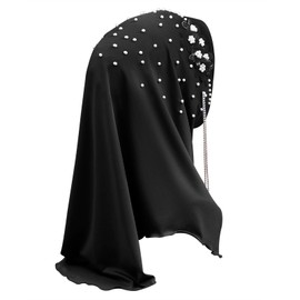 NICEYST Fashion Long Hijab Scarf for Women Girls Muslim Islamic Under Scarf Hat Long Hijabs Cap Instant Turbans Wrap Scarf, Black