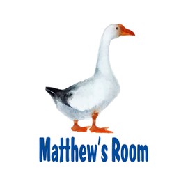 KIDS ROOM - Home Vinyl Art Goose Bird Animal Multicolored Decoration Customized Name Design Removable Kids Bedroom Wall Decal Sticker 8" x 10"