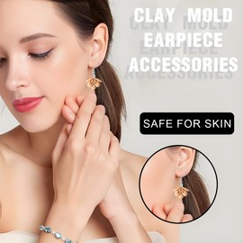 Polymer Clay Cutters Stainless Steel Polymer Clay Earrings Cutters with Earring Cards and Hooks for Pottery Polymer Clay Jewellery Making Pieces
