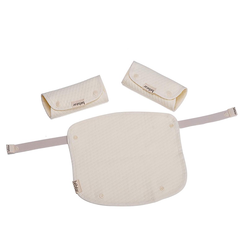 Bebamour Baby Carrier Drool Cover 3-Piece Set, Belt Pad, 100%