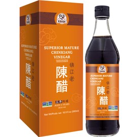 52USA Chinese Black Vinegar 16.9 fl oz (500ml), 3 Years Mature Aged Black Rice Vinegar, Chinkiang Vinegar, Zhenjiang Vinegar. Non-GMO Project Verified Vinegar
