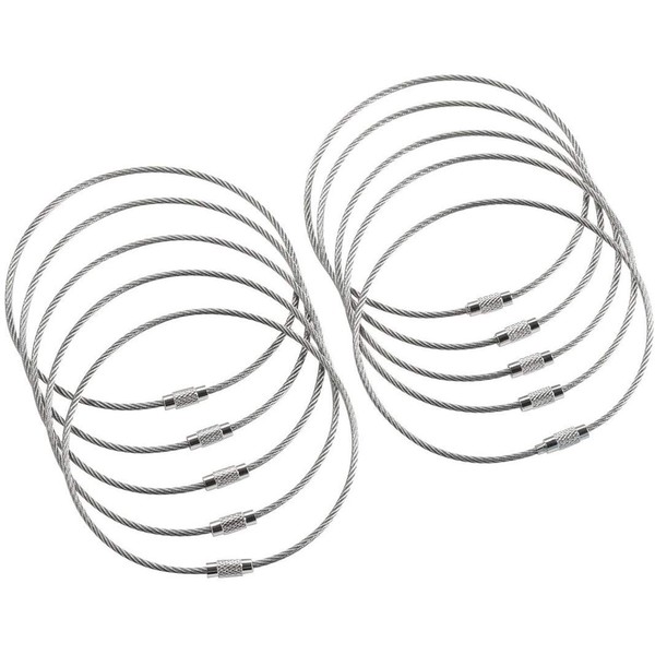 bayite BYT-WKC-054 10 Inches Stainless Steel Wire Keychains 2mm Cable