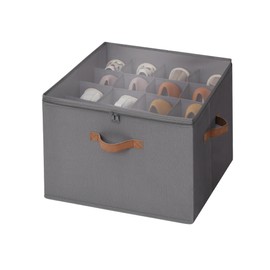 StorageWorks Storage Box for Shoes, Shoe Storage Bin with Handles and Fixed Dividers, Space-Saving Shoe Storage Organizer, Closet Cube Shoe Storage Box, Gray, 1-Pack