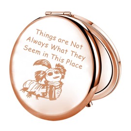 FEELMEM The Worm Inspired Gifts Things are Not Always What They Seem in This Place Compact Mirror Worm Quote Makeup Mirror Friendship Gift (Things are-Mirror)