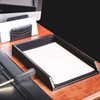 Dacasso Leather Front-Load Letter Tray, Black