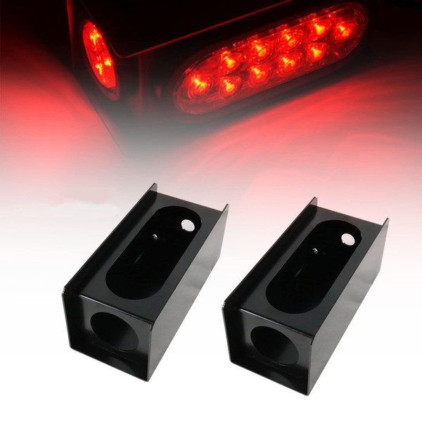 Pair(2) Steel Trailer 6" Oval Tail Light / 2" Round