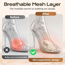 Metatarsal Pads for Women, Ball of Foot Cushions Shoe Inserts for Relief and Comfort (Beige)