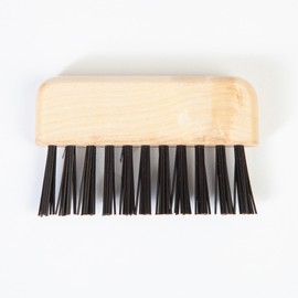 Brush Cleaner with Nylon Bristles in Dark Maple Wood Handle, Made in Europe
